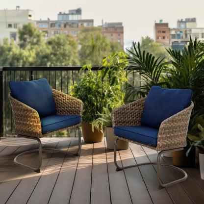 Four Seasons Courtyard Rockland Spring Motion Dining Chairs, Brown, Set of 2