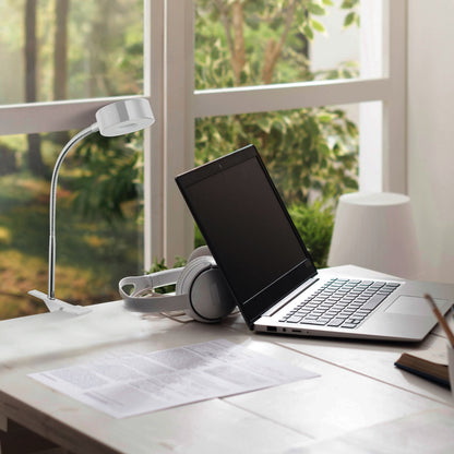 Globe Electric 8.46" 5W 250 Lumens LED Integrated Goose Neck Clip Lamp, White