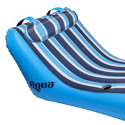 Aqua Leisure Ultra Cushioned Comfort Lounge Inflatable Pool Float with Pillow