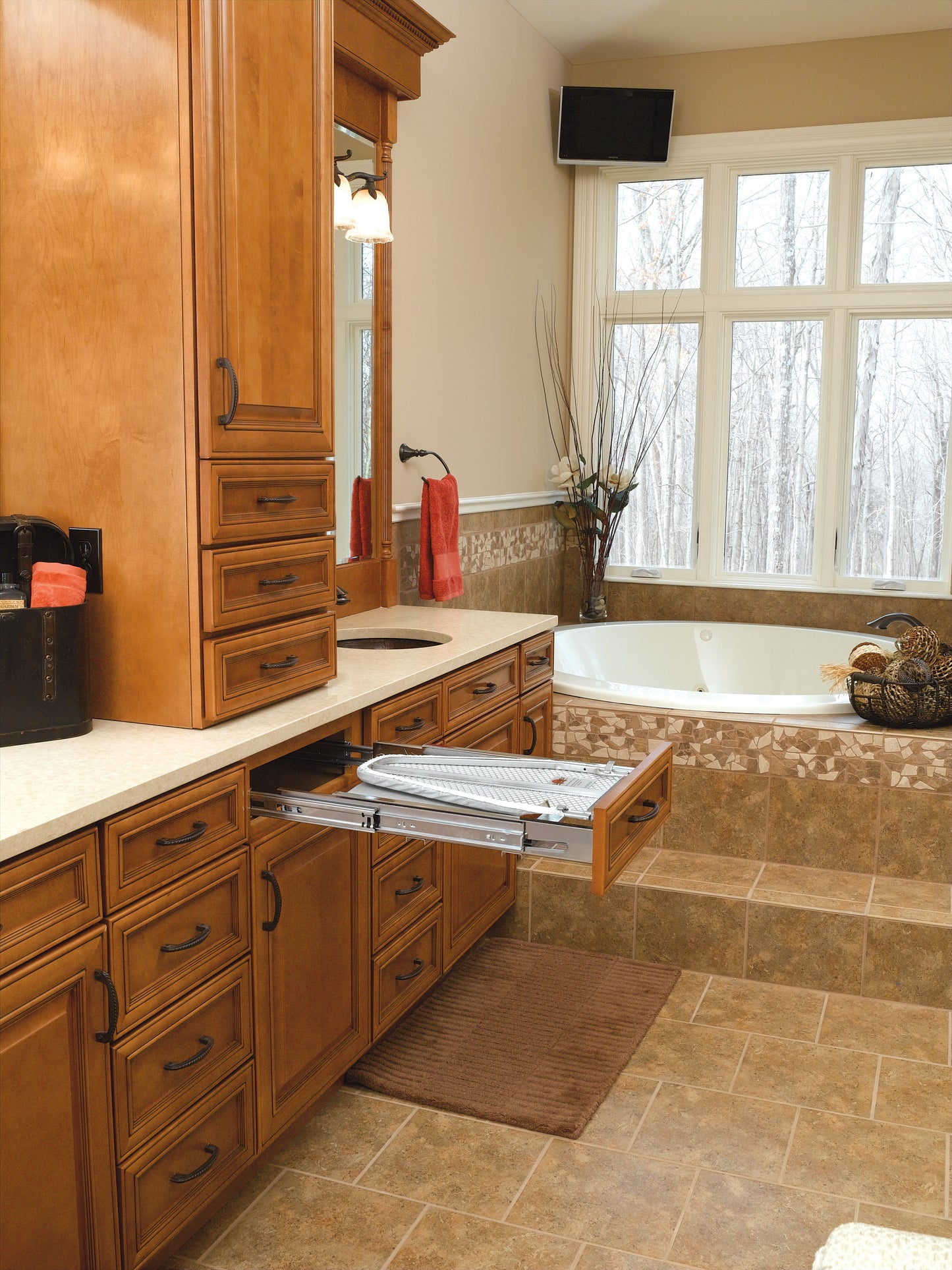 Rev-A-Shelf Pullout Foldaway Ironing Board for Vanity Cabinet Drawer, VIB-20CR