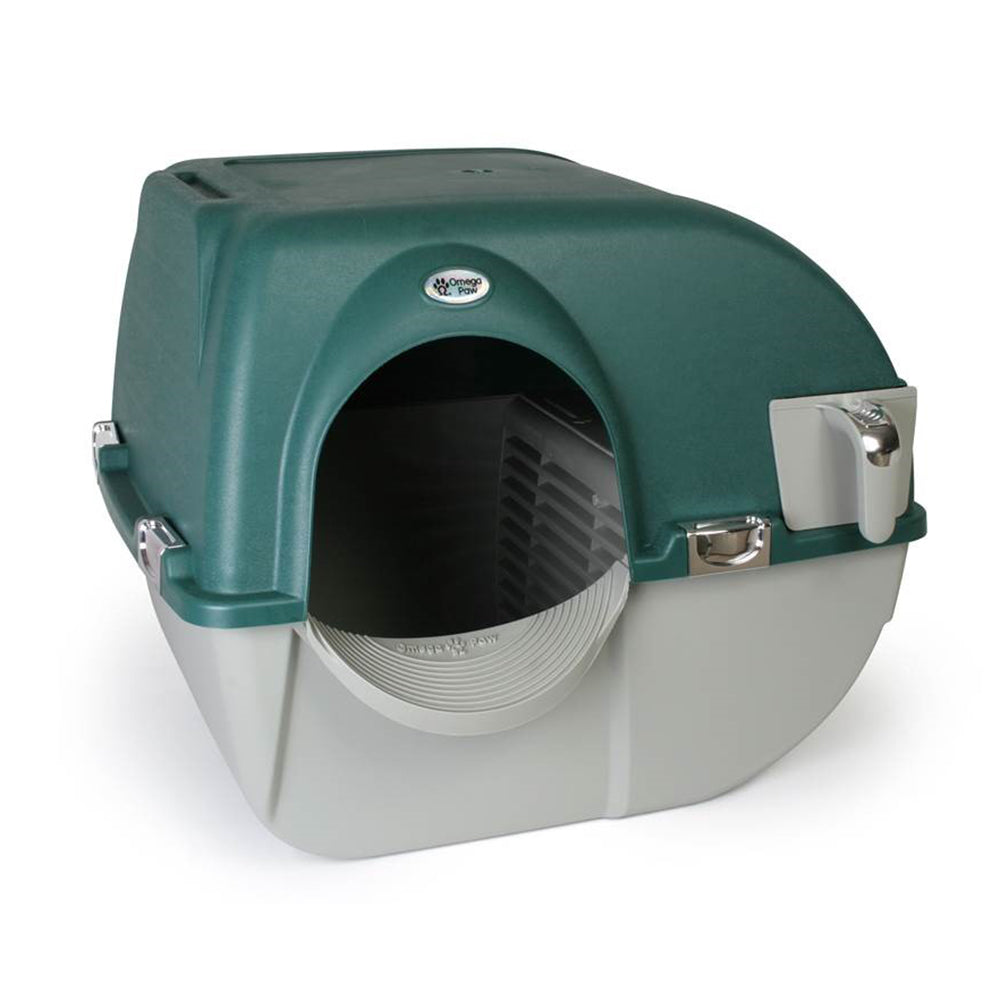 Omega Paw VM-RA15-1-PR Premium Roll 'N Clean Self Cleaning Litter Box, Green