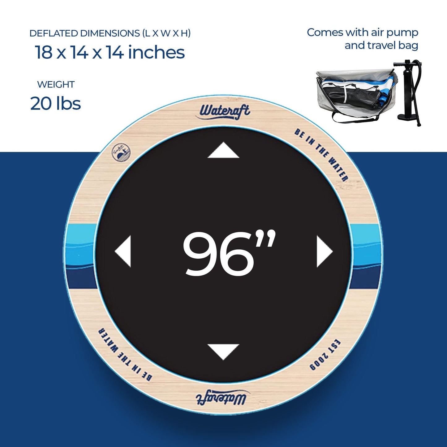 WateRaft Floating Inflatable Dock with Mesh Net Center