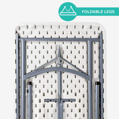 Peakform Compact Folding Banquet Table for Indoor or Outdoor Use, 6 Foot, White