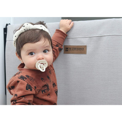 The Stair Barrier 27 to 42.5 Inch Wall to Wall Single Panel Swing Gate, Gray