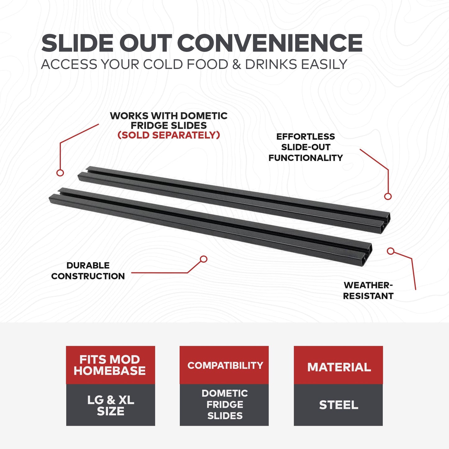 Yakima MOD Fridge Slide Mounting Bracket Kit for Dometic Fridge Slides, Black - Find Fresh Goods