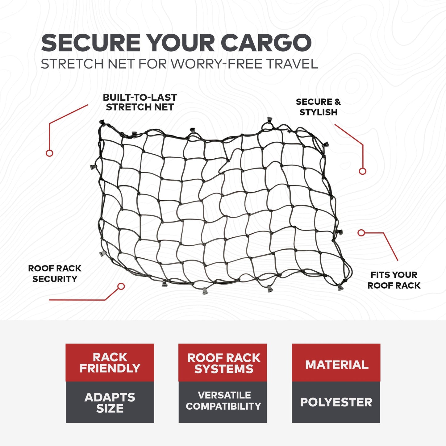 Yakima 32 x 19 Inch Cargo Stretch Net for MOD HomeBase Unit or Toppers, Black - Find Fresh Goods