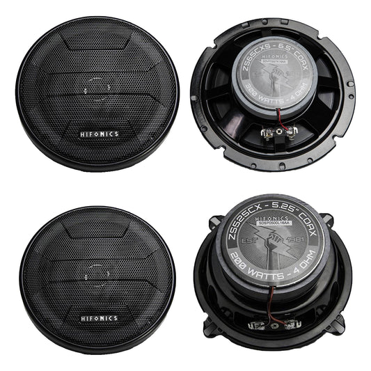 Hifonics Zeus Coaxial Speakers 6.5" 300W Shallow Mount, Pair & 5.25" 200W, Pair - Find Fresh Goods